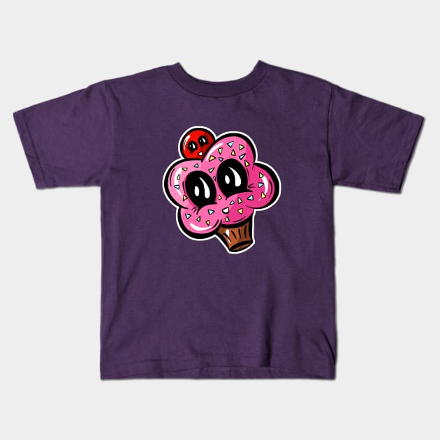 Sweet Cheeks Cherry Cupcake Cartoon Kids T-Shirt by Squeeb Creative